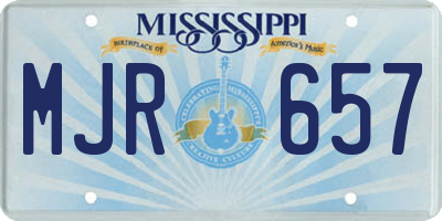 MS license plate MJR657