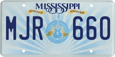 MS license plate MJR660