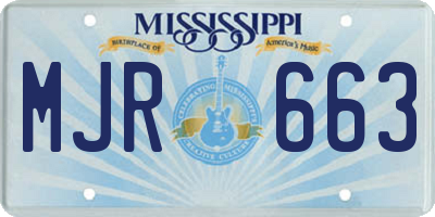 MS license plate MJR663
