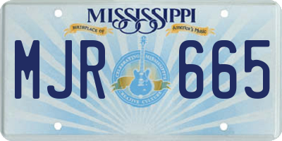 MS license plate MJR665