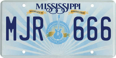 MS license plate MJR666