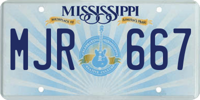 MS license plate MJR667