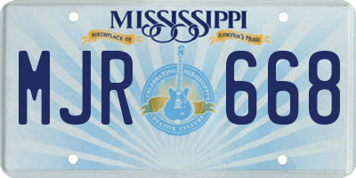 MS license plate MJR668