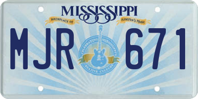 MS license plate MJR671