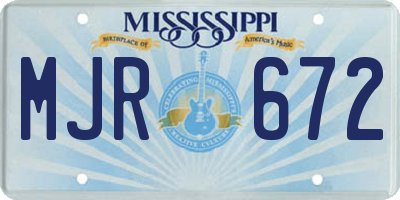 MS license plate MJR672