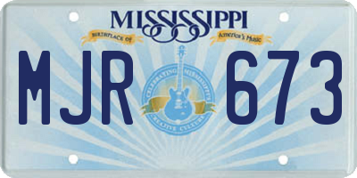 MS license plate MJR673