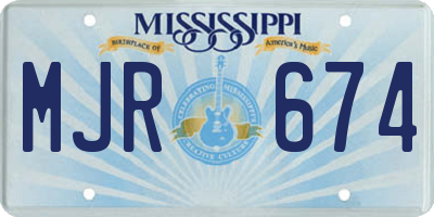 MS license plate MJR674