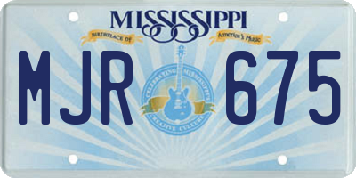 MS license plate MJR675