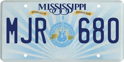 MS license plate MJR680