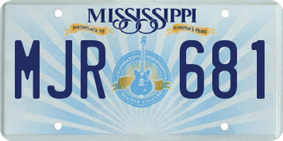 MS license plate MJR681