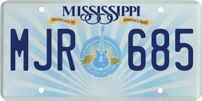 MS license plate MJR685