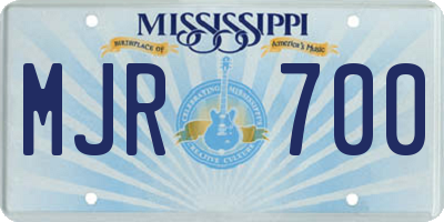MS license plate MJR700