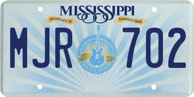 MS license plate MJR702
