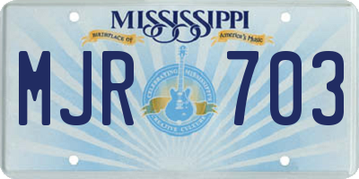 MS license plate MJR703