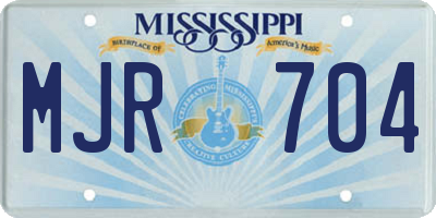 MS license plate MJR704