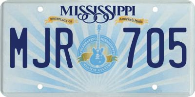 MS license plate MJR705