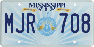 MS license plate MJR708