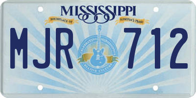 MS license plate MJR712
