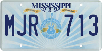 MS license plate MJR713