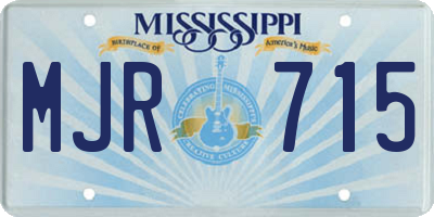 MS license plate MJR715