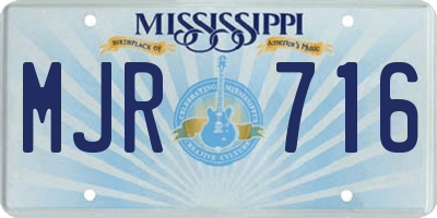 MS license plate MJR716