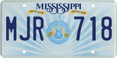 MS license plate MJR718