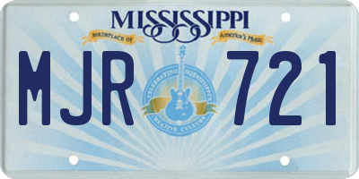 MS license plate MJR721