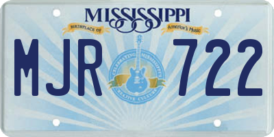 MS license plate MJR722