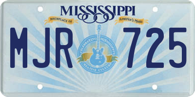 MS license plate MJR725