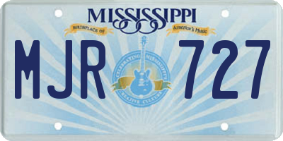 MS license plate MJR727