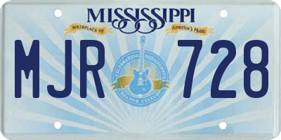 MS license plate MJR728