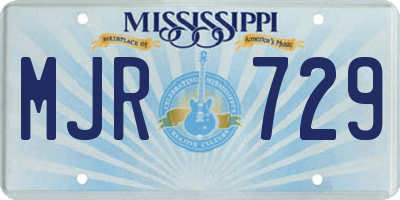 MS license plate MJR729