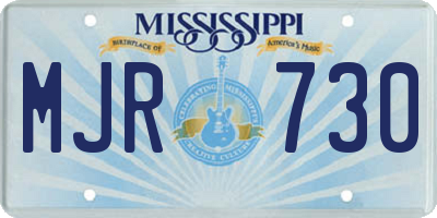MS license plate MJR730