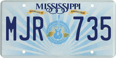 MS license plate MJR735