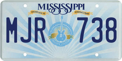 MS license plate MJR738