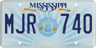 MS license plate MJR740