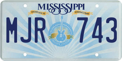 MS license plate MJR743