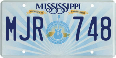MS license plate MJR748