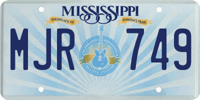 MS license plate MJR749