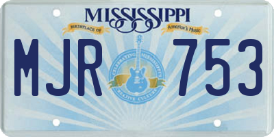 MS license plate MJR753