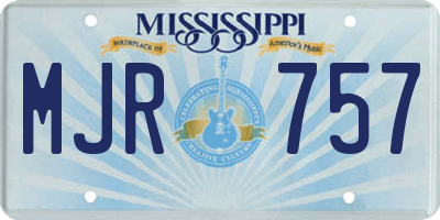 MS license plate MJR757