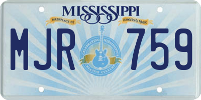 MS license plate MJR759