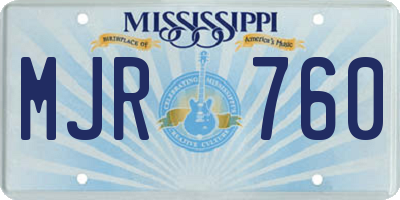 MS license plate MJR760