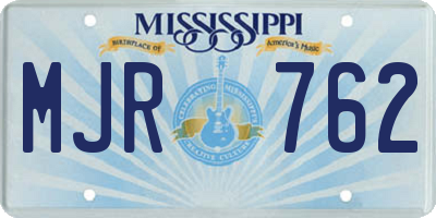 MS license plate MJR762