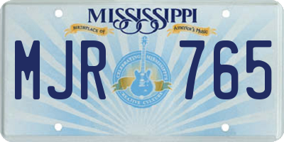 MS license plate MJR765