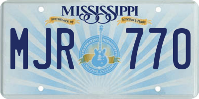 MS license plate MJR770