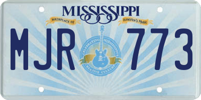 MS license plate MJR773