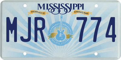 MS license plate MJR774