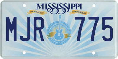 MS license plate MJR775