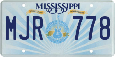 MS license plate MJR778
